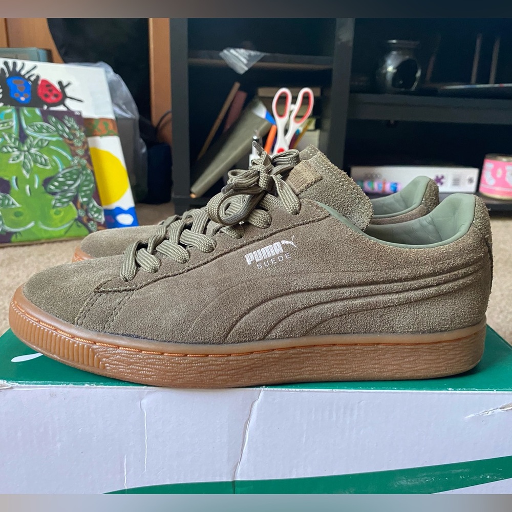 Olive Green Suede Puma